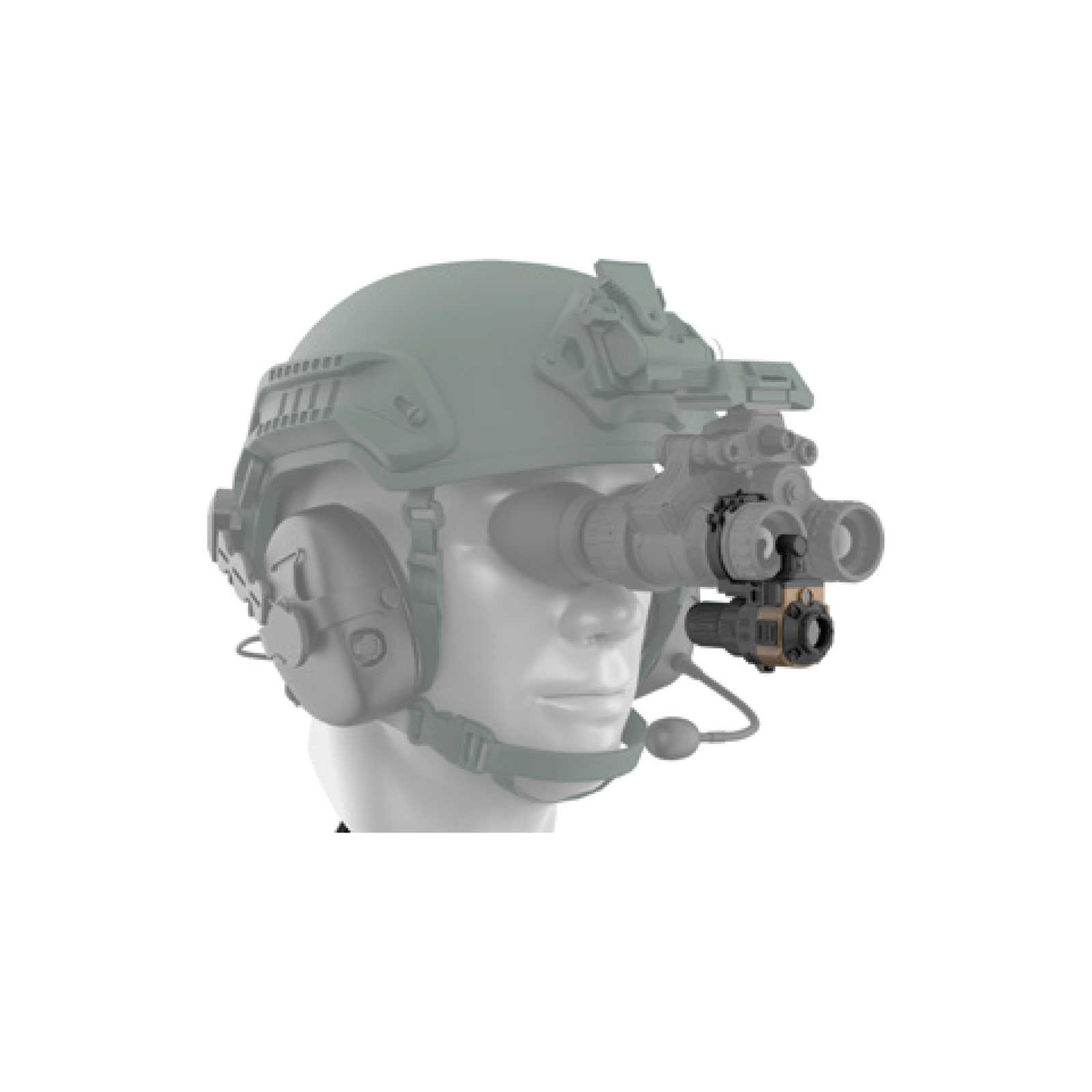 ELF-C PRO shown with a helmet-mounted night vision setup