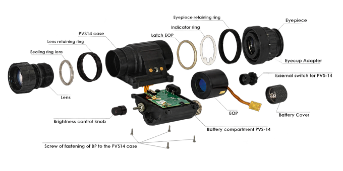 QCNV night vision device and image intensifier tube