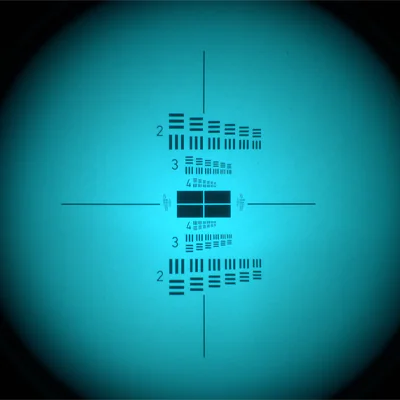 Resolution chart positioned at the center of the night vision image