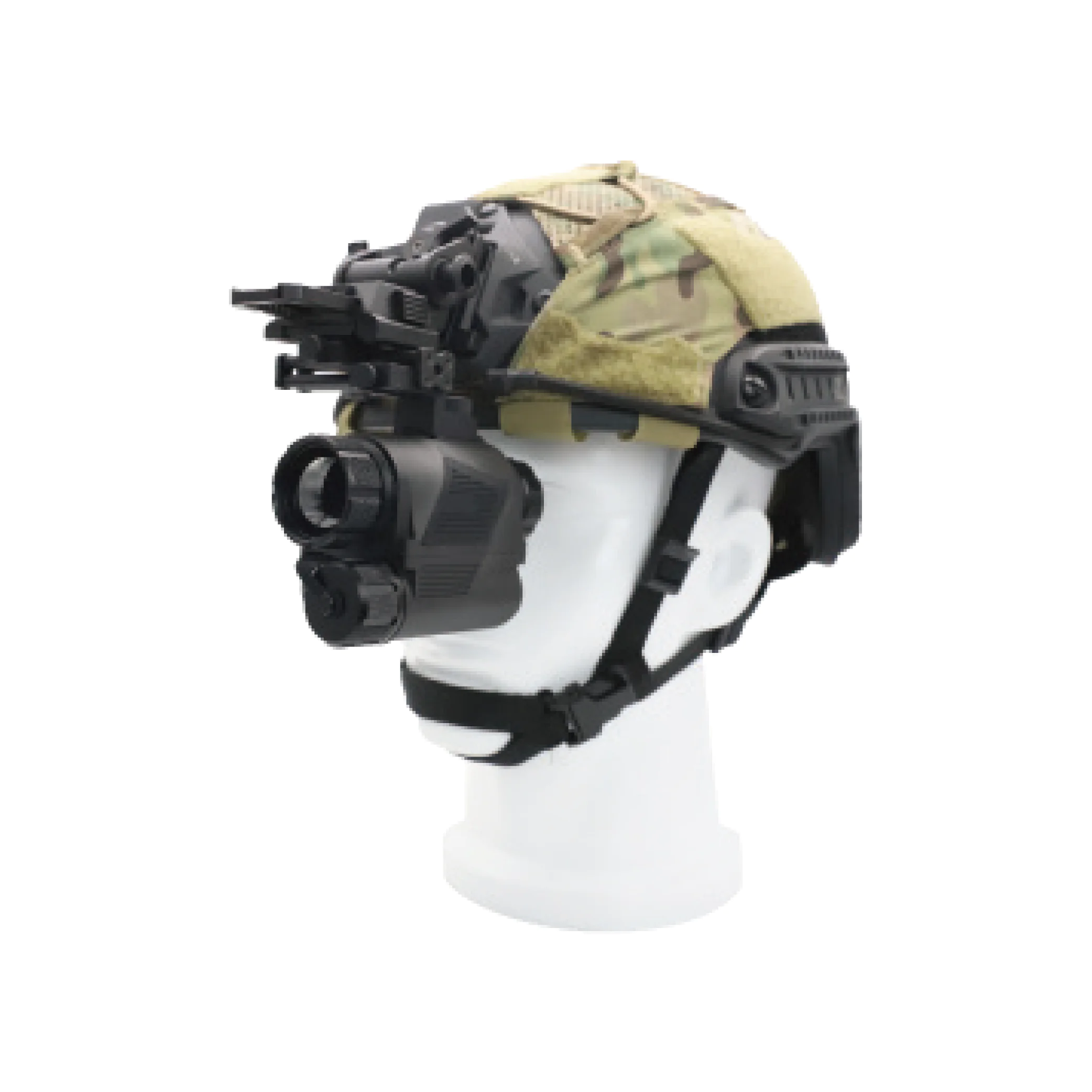 ELF-MU thermal monocular shown mounted on a helmet