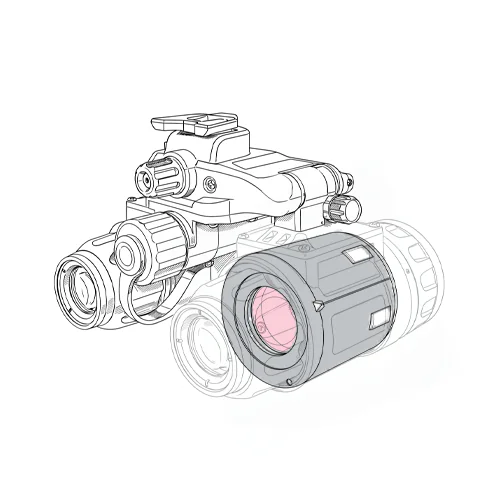 IIT layout line drawing for dual-tube binocular night vision
