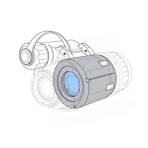 Gen3 IIT layout line drawing for a monocular night vision device