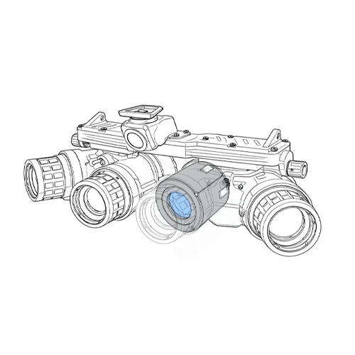 Gen3 IIT layout line drawing for quad-tube panoramic night vision
