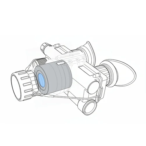 Gen3 IIT layout line drawing for single-tube biocular night vision